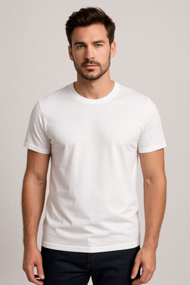 jovail Sporty Men Round Neck White T-Shirt
