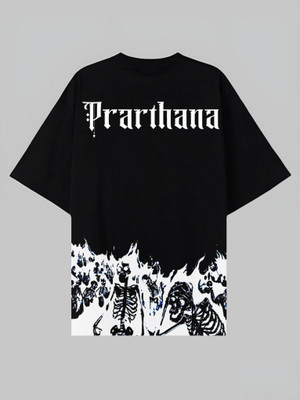 Dr.Drip Printed Men Round Neck Black, White T-Shirt