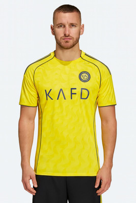 UNIQ Printed Men Polo Neck Yellow T-Shirt