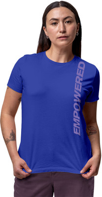 Fighterhero Printed Women Round Neck Blue T-Shirt