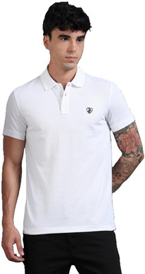 HIBEX POLO Printed Men Polo Neck White T-Shirt