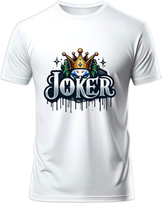 Yugavarshan Printed Men Round Neck White, Gold T-Shirt