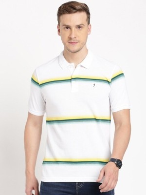 INDIAN TERRAIN Striped Men Polo Neck Multicolor T-Shirt