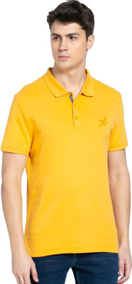 JOCKEY Solid Men Polo Neck Yellow T-Shirt