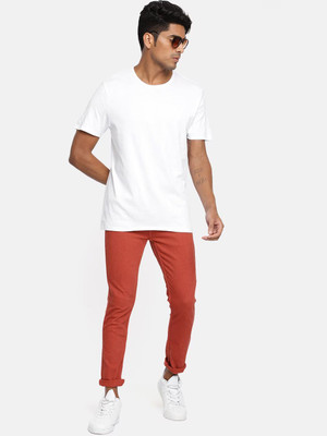 RULEDBYSUN Solid Men Round Neck White T-Shirt