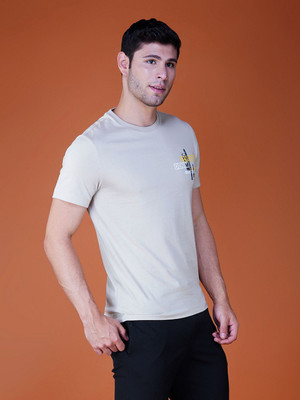 Zvezda Printed Men Round Neck Silver T-Shirt