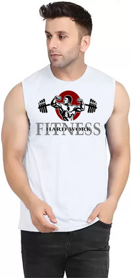 geetaffashion Graphic Print Men Round Neck White T-Shirt