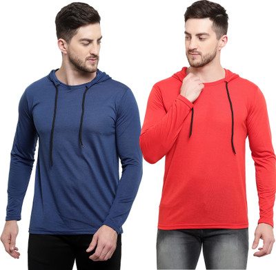Tresna Trending Solid Men Hooded Neck Multicolor T-Shirt