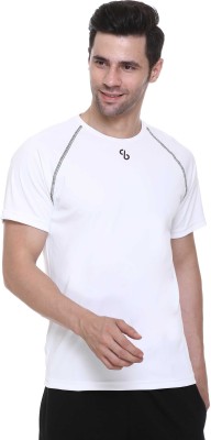 Colors & Blends Solid Men Round Neck White T-Shirt