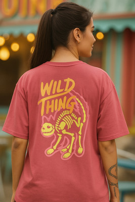 SZN Solid Women Round Neck Pink T-Shirt