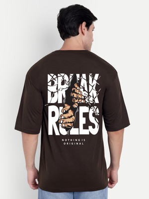 SCOTT FINCHER Graphic Print Men Round Neck Brown T-Shirt