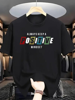 HASTEN Printed Men Round Neck Black T-Shirt