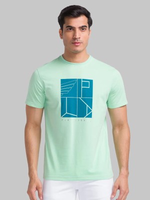 PARK AVENUE Typography Men Round Neck Green T-Shirt