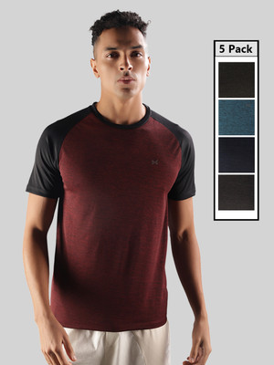 Force NXT Solid Men Round Neck Multicolor T-Shirt