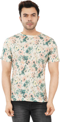 Styvibe Printed Men Round Neck White T-Shirt