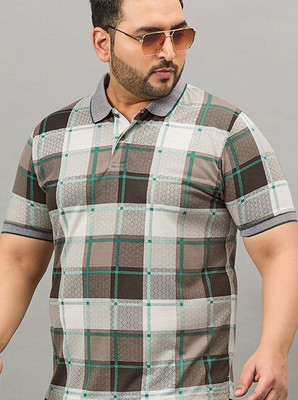 Austivo Checkered Men Polo Neck Multicolor T-Shirt