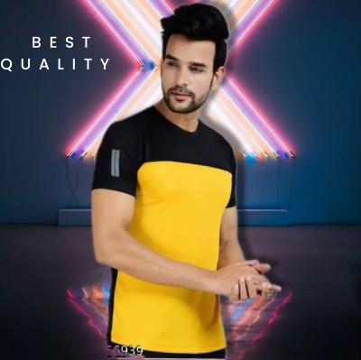 karan gupta Colorblock Men Round Neck Multicolor T-Shirt