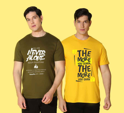 WOOSTRO Typography Men Round Neck Multicolor T-Shirt