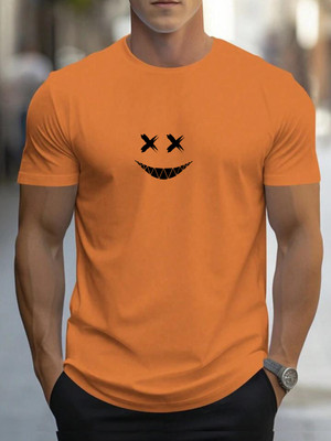 Vmens99 Printed Men Round Neck Orange T-Shirt