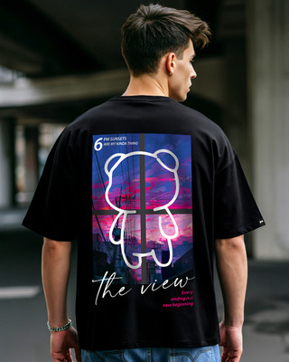 BEWAKOOF Graphic Print Men Round Neck Black T-Shirt