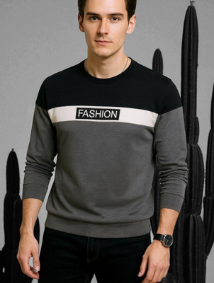 Teezler Printed Men Round Neck Grey T-Shirt