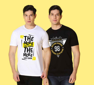 WOOSTRO Graphic Print Men Round Neck Multicolor T-Shirt