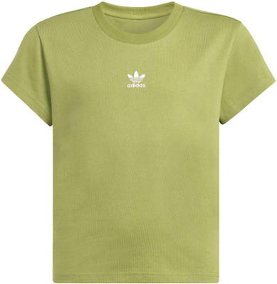 ADIDAS Printed Women Crew Neck Green T-Shirt