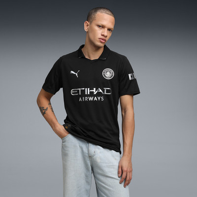 PUMA Printed Men Polo Neck Black T-Shirt