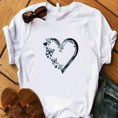 SAHAL Printed Women Round Neck White T-Shirt