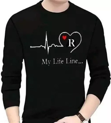 Clothy Printed, Typography Men Round Neck Black T-Shirt