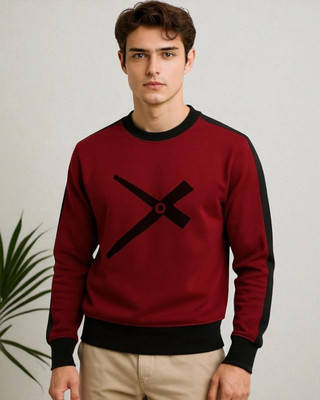 FASHIUM Printed Men Round Neck Maroon T-Shirt