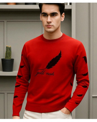 Autna Printed Men Round Neck Red T-Shirt