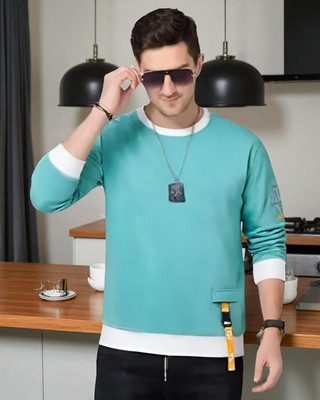 Autna Printed Men Round Neck Blue T-Shirt