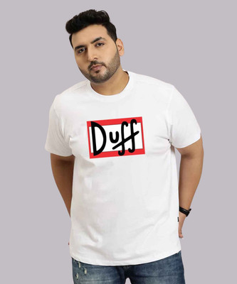 KIXO PLUS Printed Men Round Neck White T-Shirt