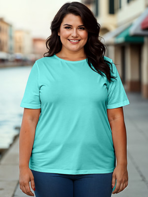 METRONAUT Solid Women Round Neck Light Green T-Shirt
