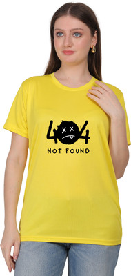 HouseOfCommon Graphic Print Women Round Neck Yellow T-Shirt