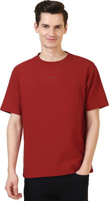 Allen Solly Solid Men Crew Neck Red T-Shirt