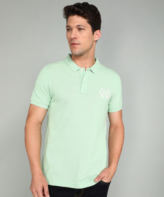 U.S. POLO ASSN. Solid Men Polo Neck Light Green T-Shirt