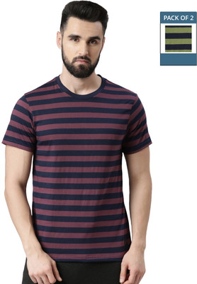 Force NXT Striped Men Round Neck Multicolor T-Shirt