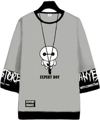 cnw Graphic Print Men Round Neck Grey T-Shirt