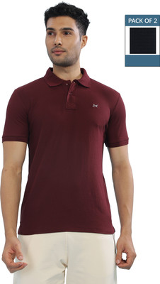 Force NXT Solid Men Polo Neck Multicolor T-Shirt