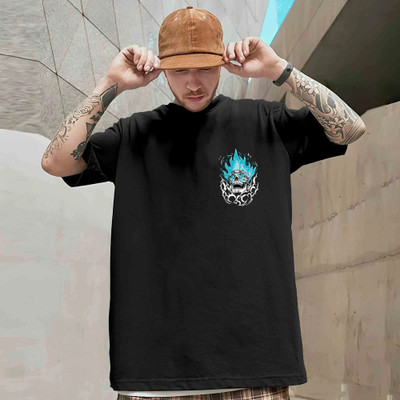 HouseOfCommon Graphic Print Men Round Neck Black T-Shirt
