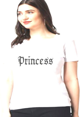 EJIS Typography Women Round Neck White T-Shirt