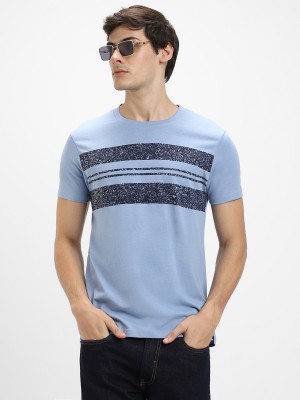 Dennis Lingo Printed Men Round Neck Reversible Blue T-Shirt