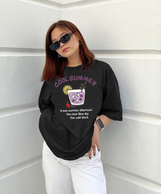 CULPI Solid Women Round Neck Black T-Shirt