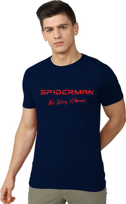 OrrganicChics Typography Men Round Neck Navy Blue T-Shirt