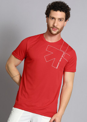 HRX by Hrithik Roshan Graphic Print Men Round Neck Red T-Shirt