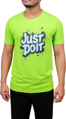Mala Exports Graphic Print Men Round Neck Green T-Shirt