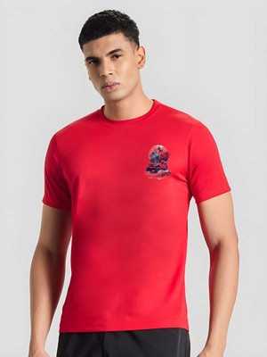 SZN Graphic Print Men Round Neck Red T-Shirt