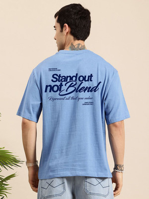 Mast & Harbour Printed Men Round Neck Blue T-Shirt